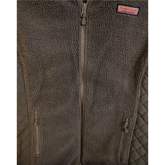 Vineyard Vine  Fleece Vest Jacket Size M Fully Zip Pockets Gray - Picture 3 of 8